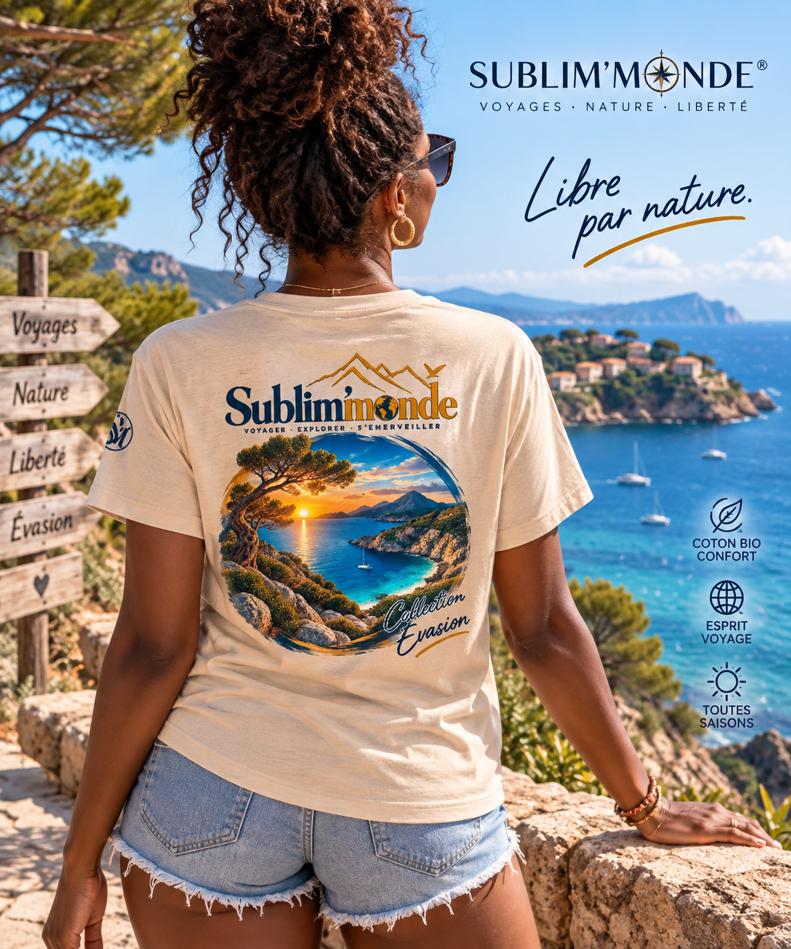 T-shirt évasion Méditerranée - Sublim'monde