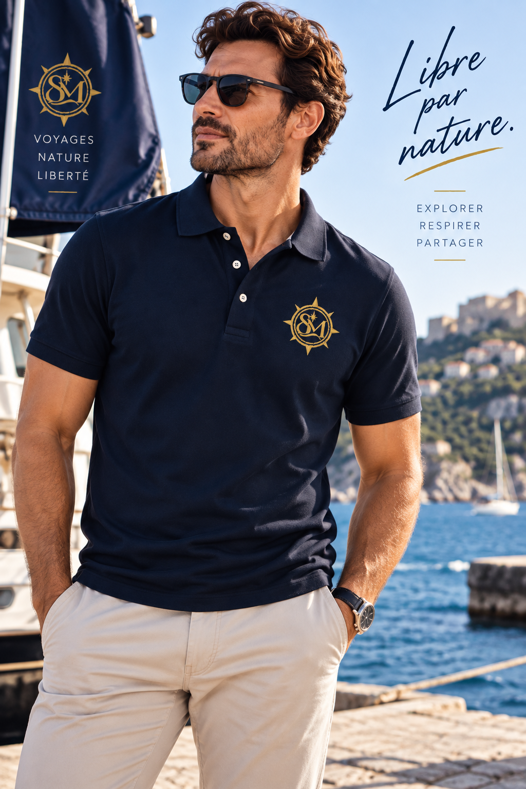 Polo Signature Sublim'monde - bleu nuit