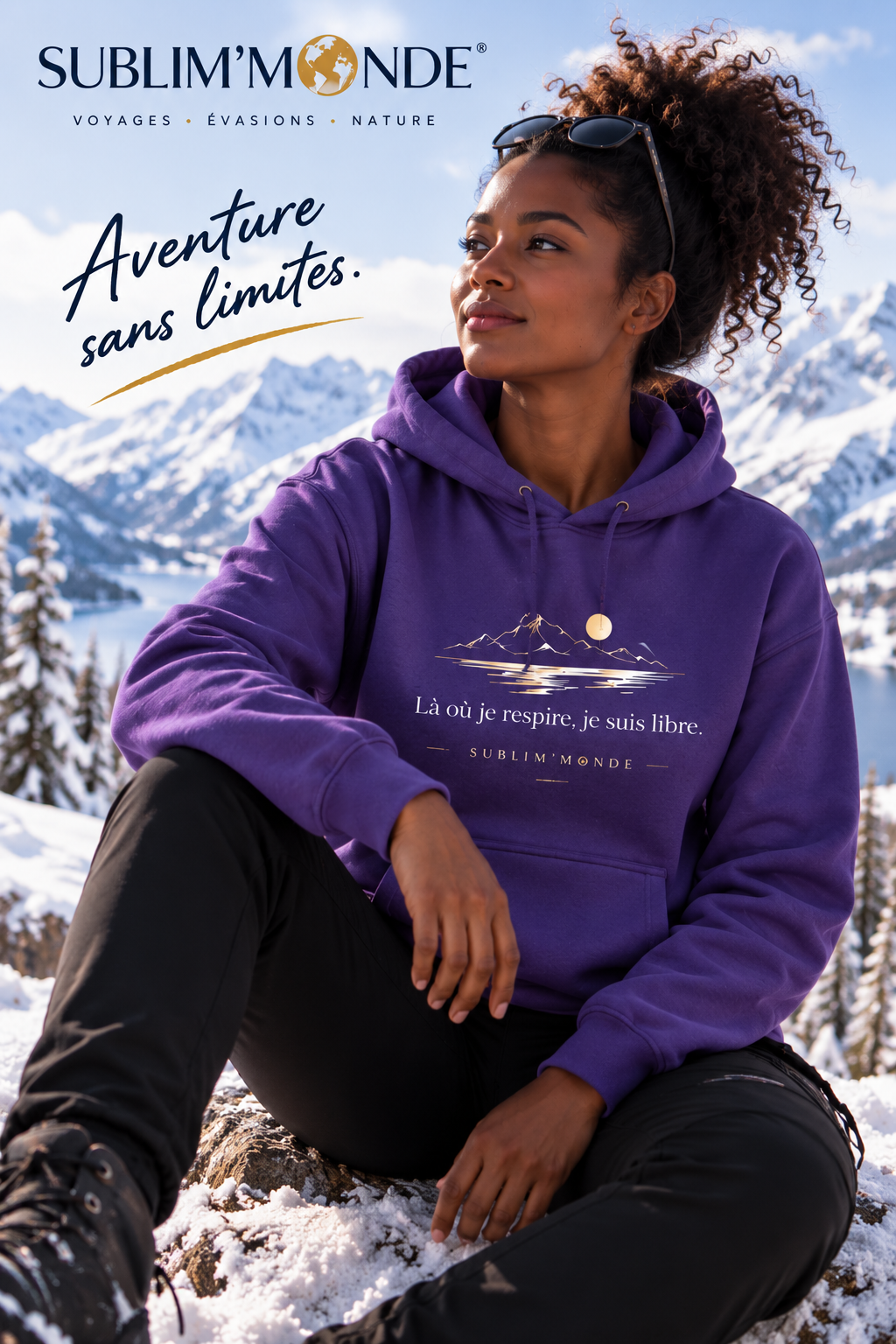Sweat à capuche femme évasion - Sublim'monde